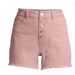 Time and Tru NWT Dusty Rose High-Waisted Destructed Hem Shorts 955
